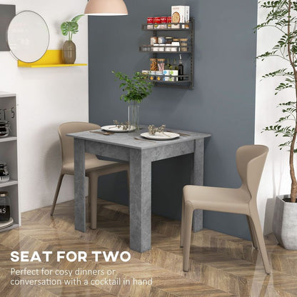 Square Dining Table – Faux Cement Effect for Living Room or Dining Room