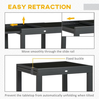 Versatile Extendable Outdoor Dining Table - Sturdy Aluminium & Glass Charm