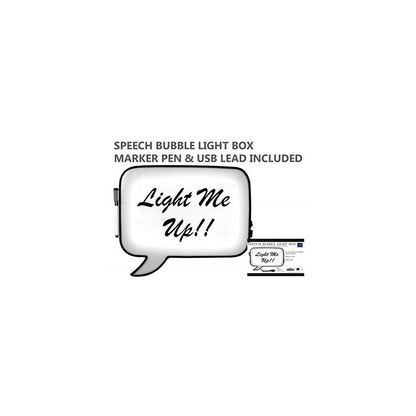KNIGHT Speech Bubble Light Up Box with Erasable Pen & USB Lead, A4 Size Personalised Handwritten White LED Message Board - 30cm x 22cm x 5.5cm