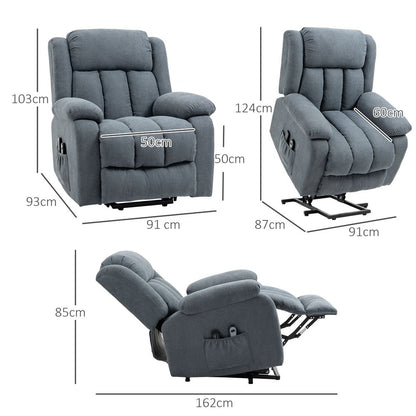 Dark Grey Heavy-Duty Riser and Recliner Chair Lift for Elderly Comfort