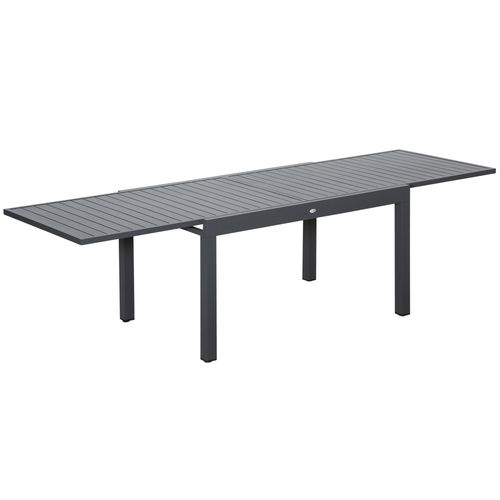 Extendable Garden Table 10 Seater for Lawn Balcony and Backyard Grey Outsunny