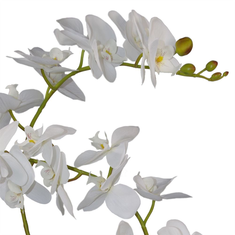 65cm Luxury Artificial Orchid with Three Stems in Soft White for Elegant Decor