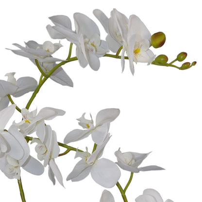 65cm Luxury Artificial Orchid with Three Stems in Soft White for Elegant Decor
