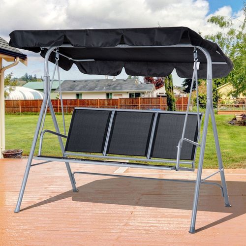 Stylish Outdoor 3-Seater Swing Chair with UV Canopy - Perfect for Relaxation!