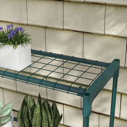 4-Tier Dark Green Steel Plant Stand - Showcase Your Greenery!