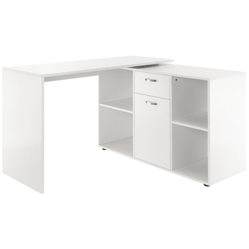 Large L-Shaped Computer Desk with Adjustable Features, Dual-Use for Home Office and Gaming