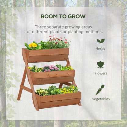 3-Tier Wooden Elevated Garden Bed Kit - Bloom in Style!