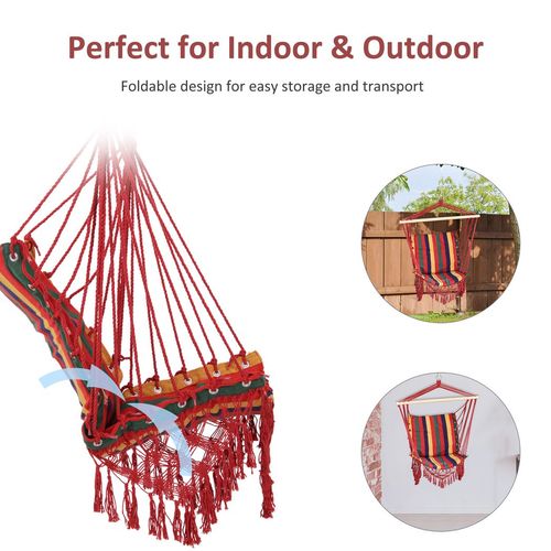 Vibrant Striped Hammock Chair - Indoor/Outdoor Comfort Swing