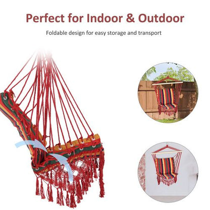 Vibrant Striped Hammock Chair - Indoor/Outdoor Comfort Swing