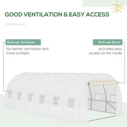 6x3x2m Greenhouse Replacement Cover ONLY for Tunnel Greenhouse White