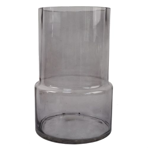 26cm Grey Smoke Glass Vase