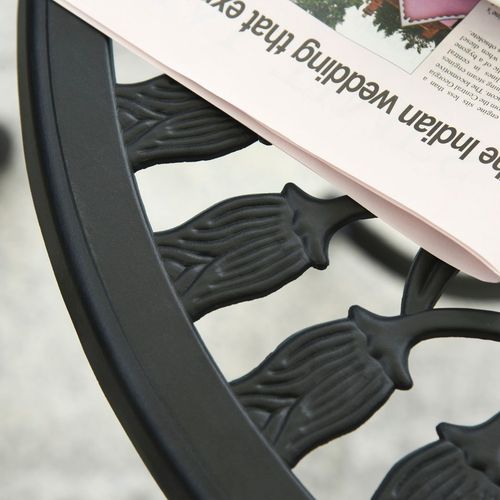 Vintage 3-Piece Cast Aluminium Bistro Set with Umbrella Hole