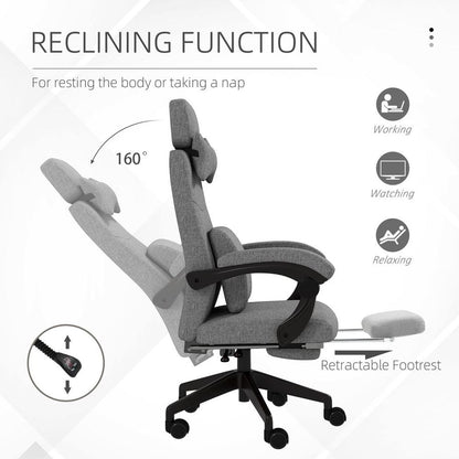 Dark Grey Reclining Home Office Chair with Lumbar Support for Ultimate Comfort