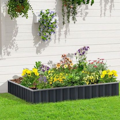 Metal Raised Garden Bed - Spacious Steel Planter with Gloves, 258x90cm