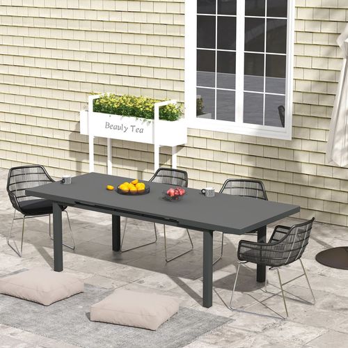 Extendable Garden Table for 6-8: Stylish Aluminium Outdoor Dining