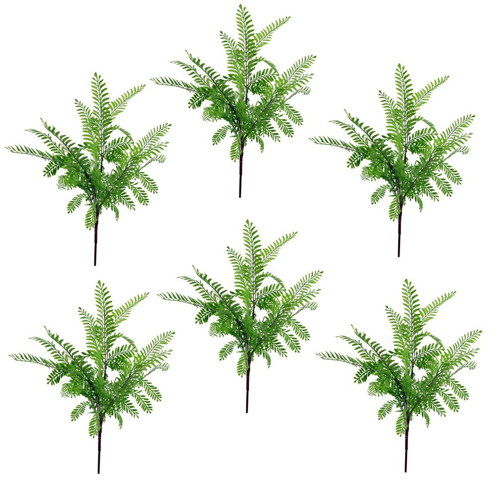 Set of 6 x 55cm Light Green Artificial Himalayan Maidenhair Fern Bushes