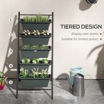 Vertical Raised Garden Bed: 5-Tray Design for Efficient Plant Growth