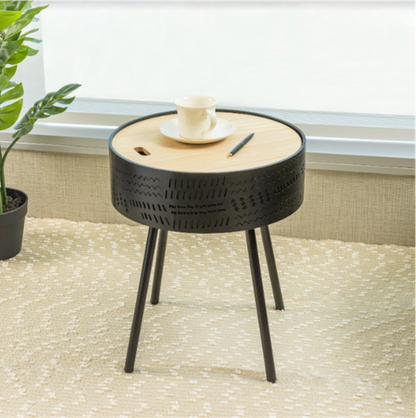 Lift-Top Round Side Table, Practical and Stylish