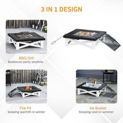 86cm Square Fire Pit Table: BBQ Bliss & Cosy Gatherings!