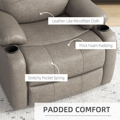 Recliner Armchair for Living Room with Built-in Cup Holder for Added Convenience