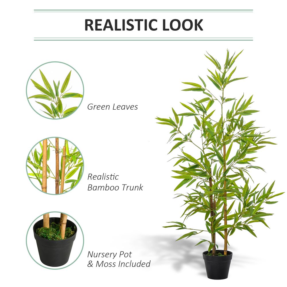 Set of 2 Decorative Artificial Bamboo Trees 120cm - Perfect for Indoor or Outdoor Greenery