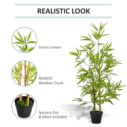 Set of 2 Decorative Artificial Bamboo Trees 120cm - Perfect for Indoor or Outdoor Greenery