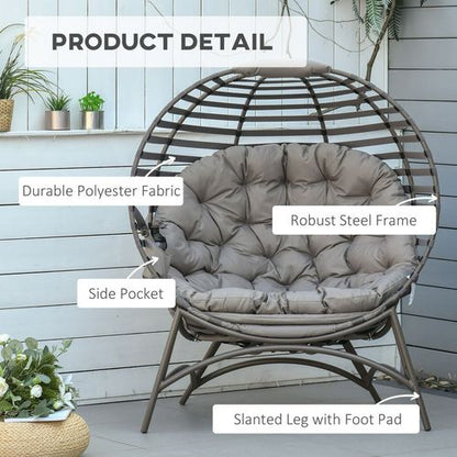 Stylish Egg Chair with Cushions & Side Pocket for Indoor/Outdoor Bliss