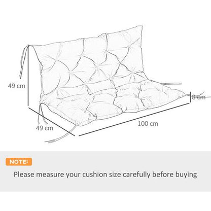 ComfortMax Outdoor 2-Seater Bench Cushion - Water-Resistant Black Pad