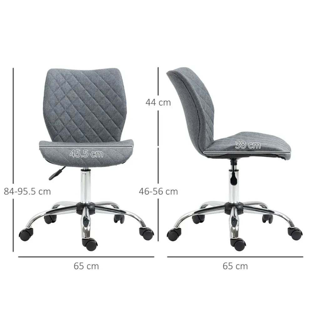 Grey Mid Back Ergonomic Office Chair with 360-Degree Swivel and Height Adjustment for Comfort