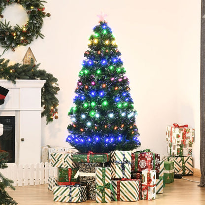 5FT Pre-Lit Artificial Christmas Tree with Lights, Star Topper, and Metal Base