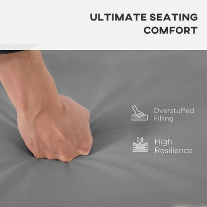 3 Piece Outdoor Cushion Pad Set for Garden Furniture Cushions, Dark Grey