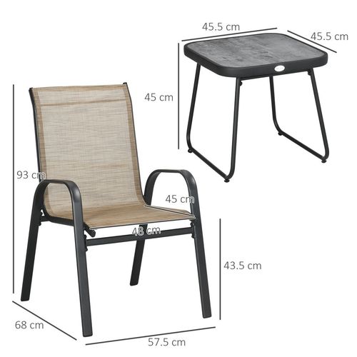 3-Piece Outdoor Bistro Set: Stylish Mesh Chairs & Sturdy Table