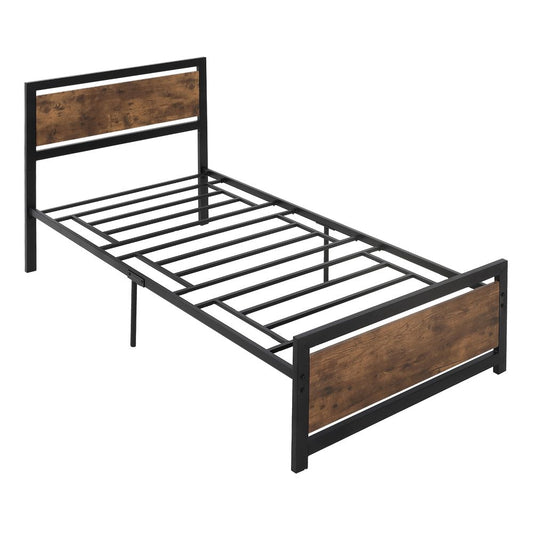 Single Metal Bed Frame with Headboard and Footboard, Dimensions 97x195x103cm