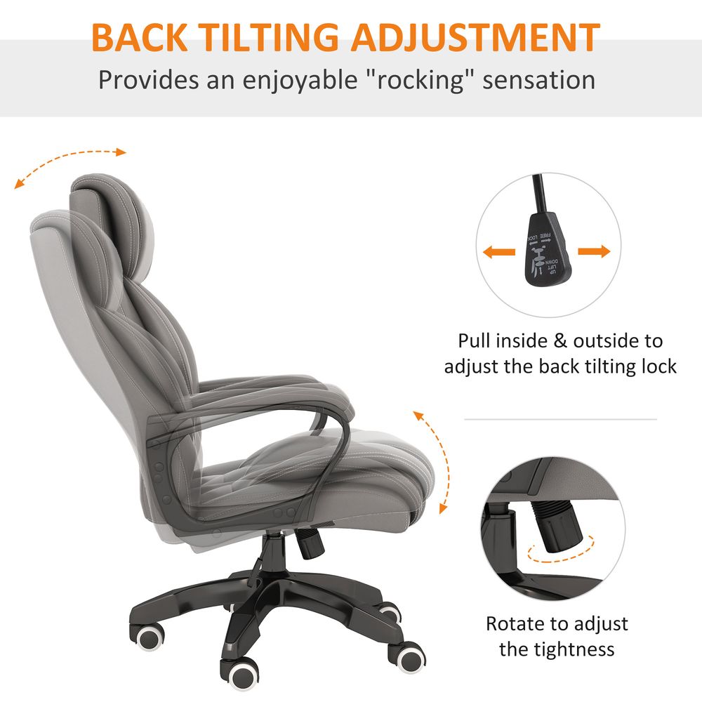 Executive Office Chair with High Back and 6-Point Vibration Massage Function