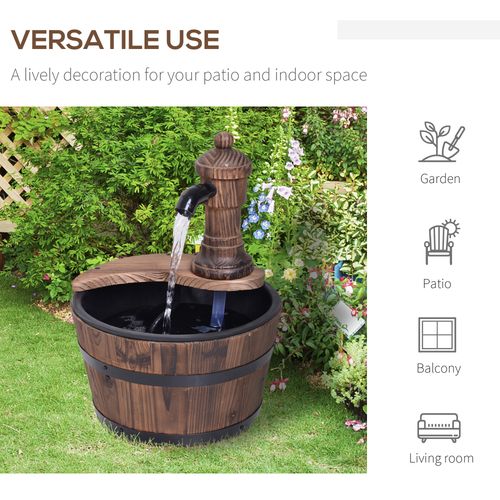 Rustic Barrel Water Pump Fountain - Enchant Your Garden Oasis!