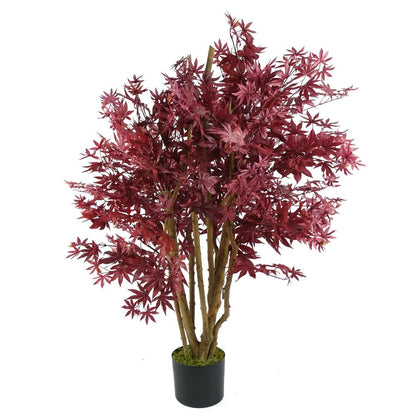 120cm Artificial Red Maple Tree - Stunning Autumn Decor for Any Space