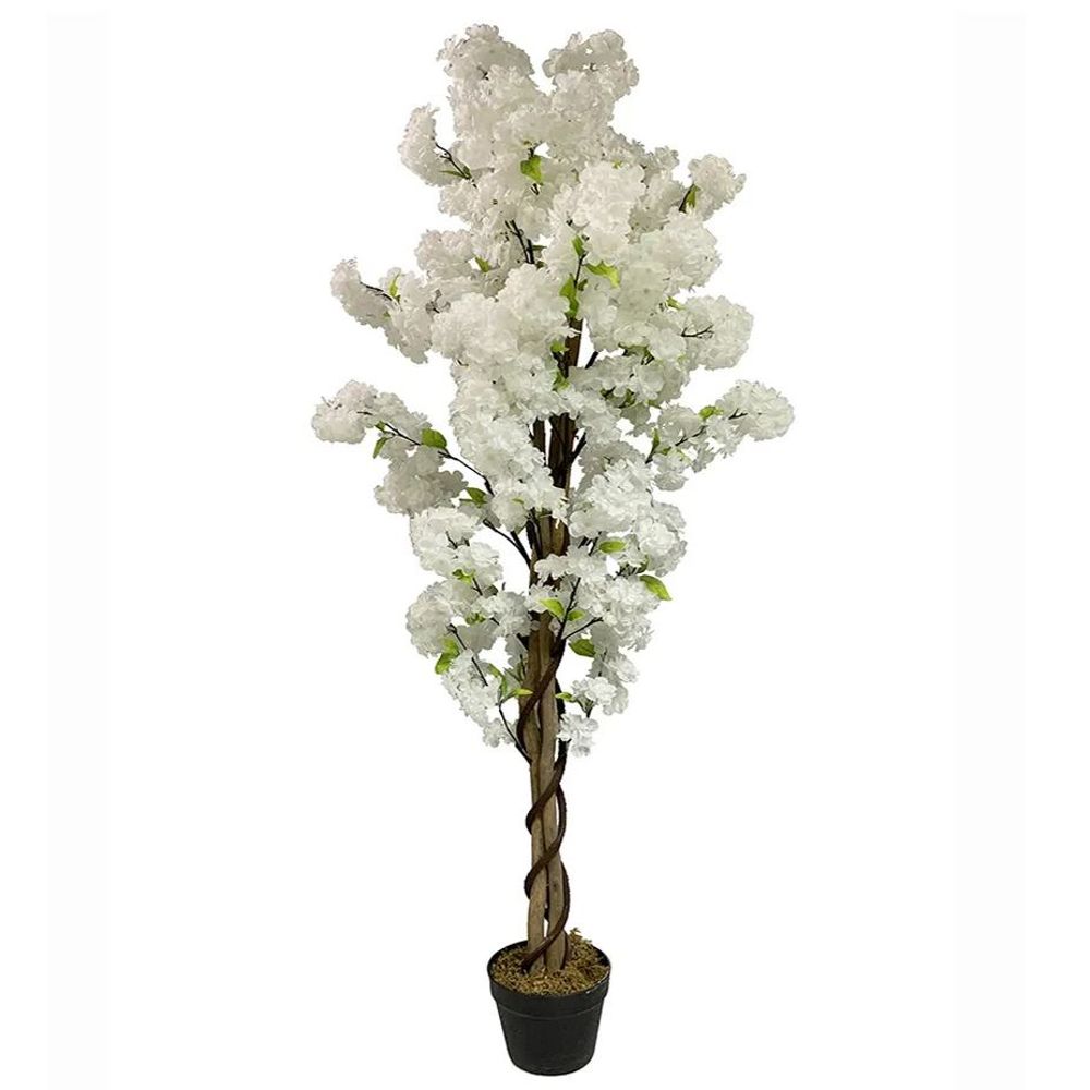 150cm Artificial White Cherry Blossom Tree - Beautiful Floral Accent