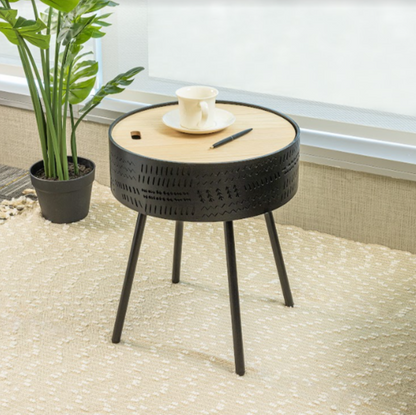 Lift-Top Round Side Table, Practical and Stylish