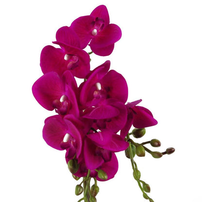 54cm Artificial Orchid Plant in Dark Pink with Gold Pot for Luxurious Indoor Decor