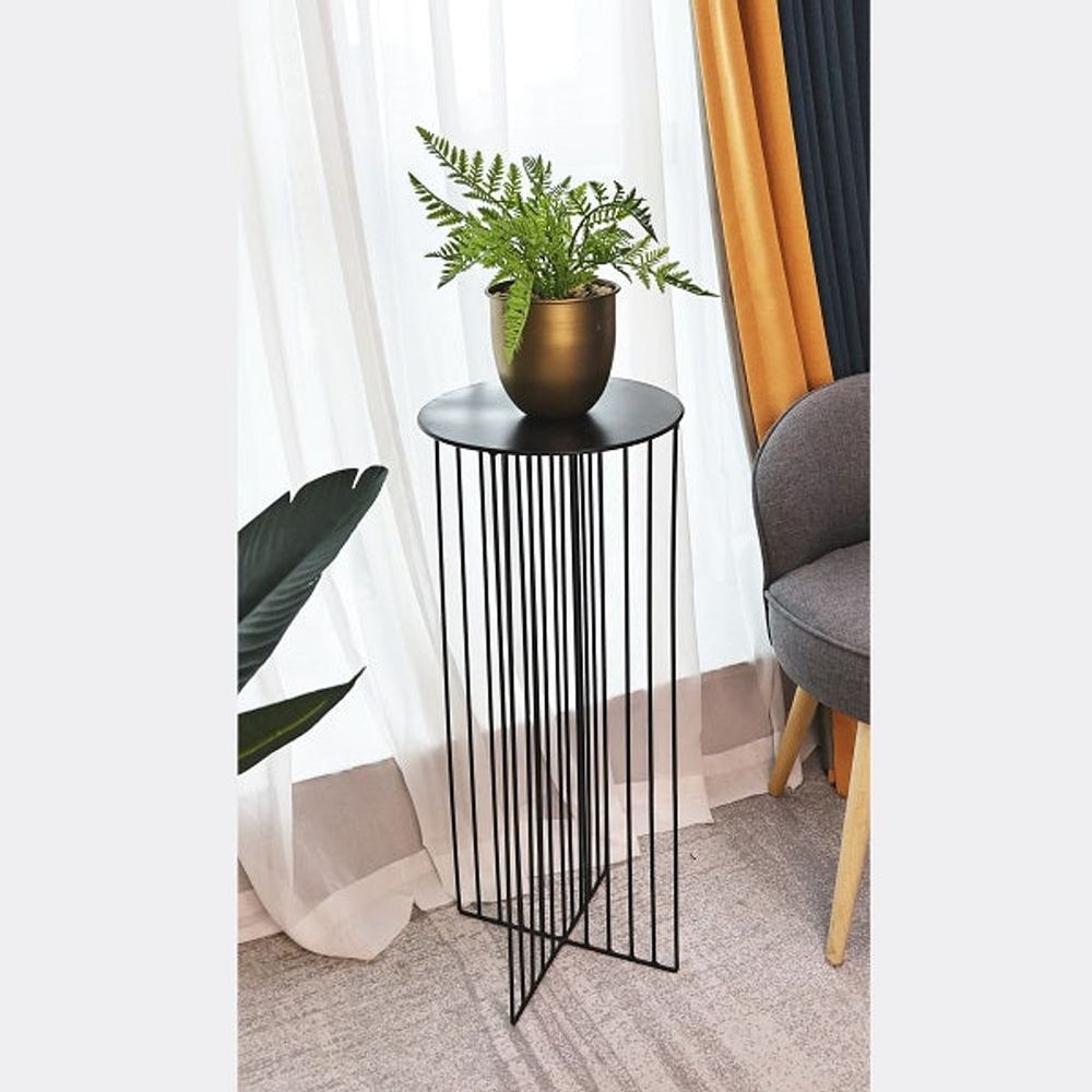 Metal Flower Stand Side Table, Modern and Chic