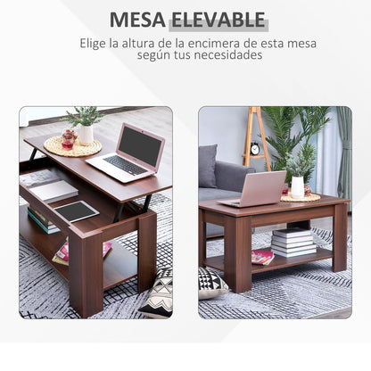 Natural Wood Grain Coffee Table, 50/63cm Height, Elegant Design