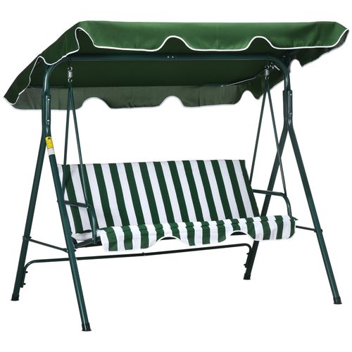 Cosy 3-Person Outdoor Swing Chair with Adjustable Canopy – Green Comfort