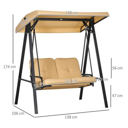 Adjustable Canopy 2-Seater Garden Swing Chair - Comfort & Style