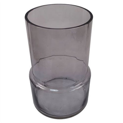 26cm Grey Smoke Glass Vase