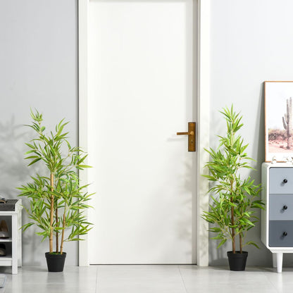 Set of 2 Decorative Artificial Bamboo Trees 120cm - Perfect for Indoor or Outdoor Greenery