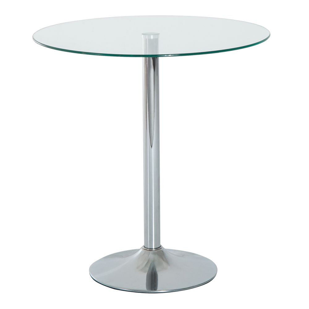 Bistro Round Dining Table with Tempered Glass Top for Kitchen or Pub Counters