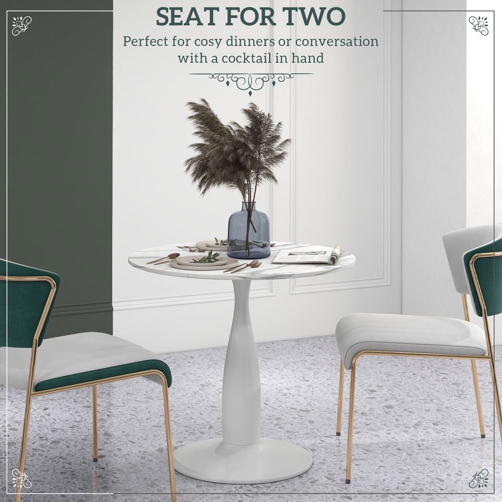 Round Dining Table with Steel Base for Living and Dining Rooms
