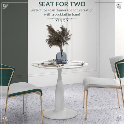 Round Dining Table with Steel Base for Living and Dining Rooms