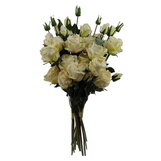 6 x 60cm Cream Rose Artificial Flower Sprays: 24 Flowers & 18 Buds