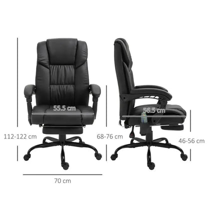 6-Point PU Leather Massage Racing Chair with Electric Padded and Adjustable Angle Remote